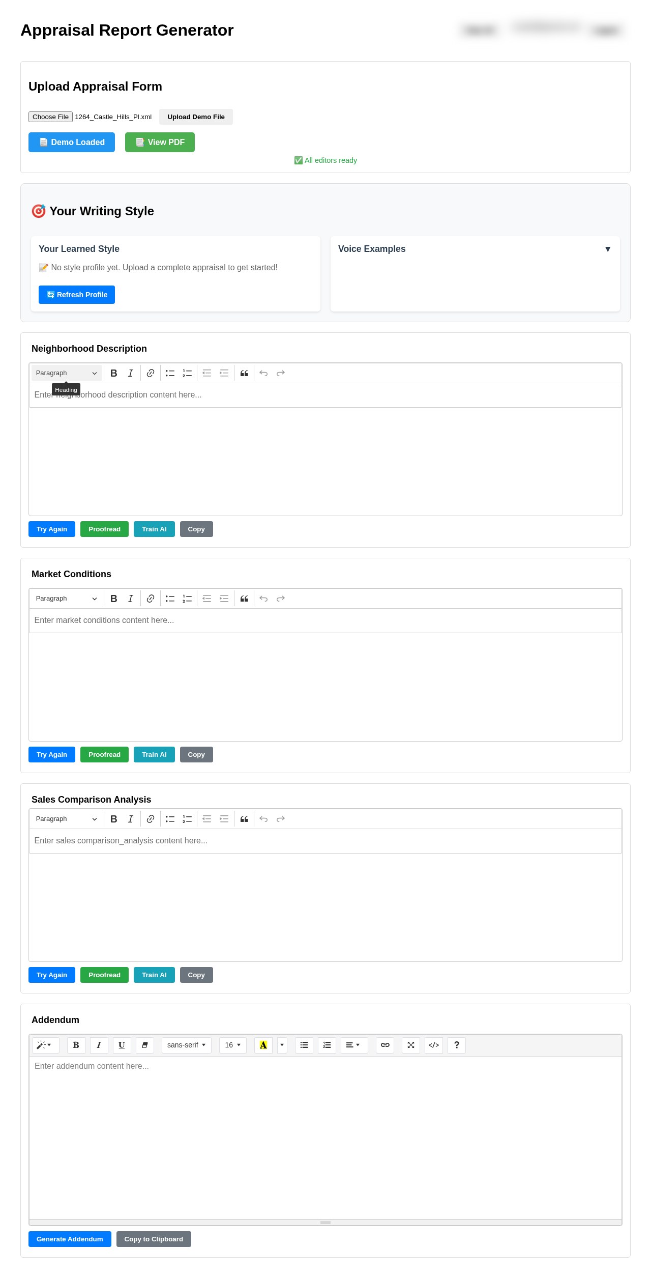 Full Editor Interface